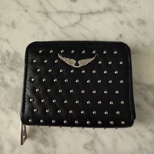 Zadig & Voltaire Black Wallet with Silver Studs